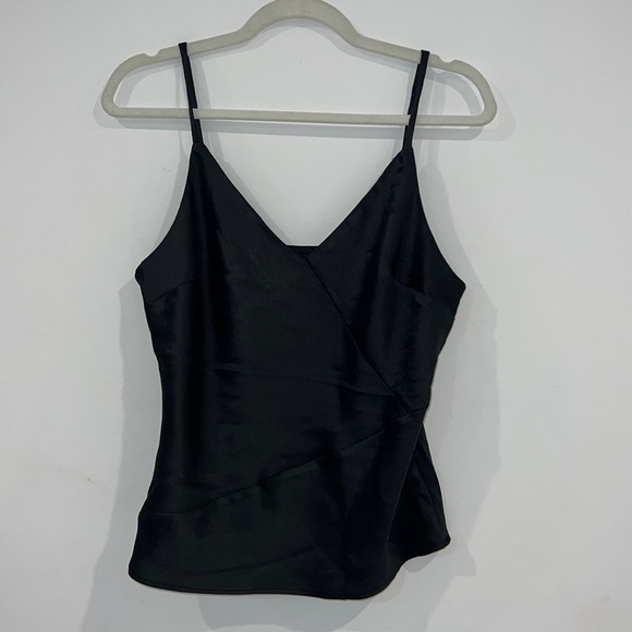 RIVER Island Black Satin V neck Spaghetti Straps top size US 8 - Picture 2 of 14